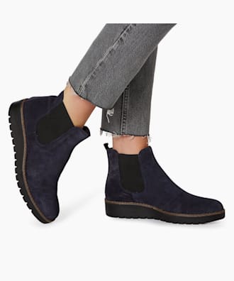 dune navy ankle boots