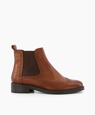 dune tan brogue boots