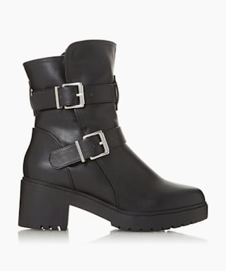 grey faux fur lined biker boots