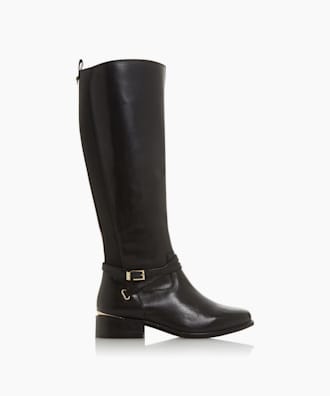 dune double strap knee high boots