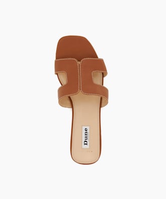 dune flat tan sandals
