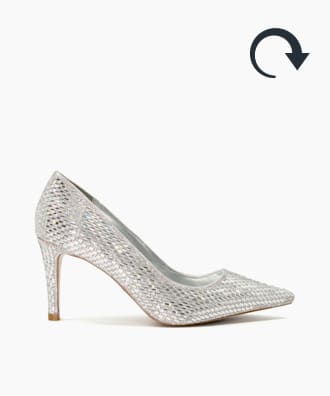 silver grey court shoes uk