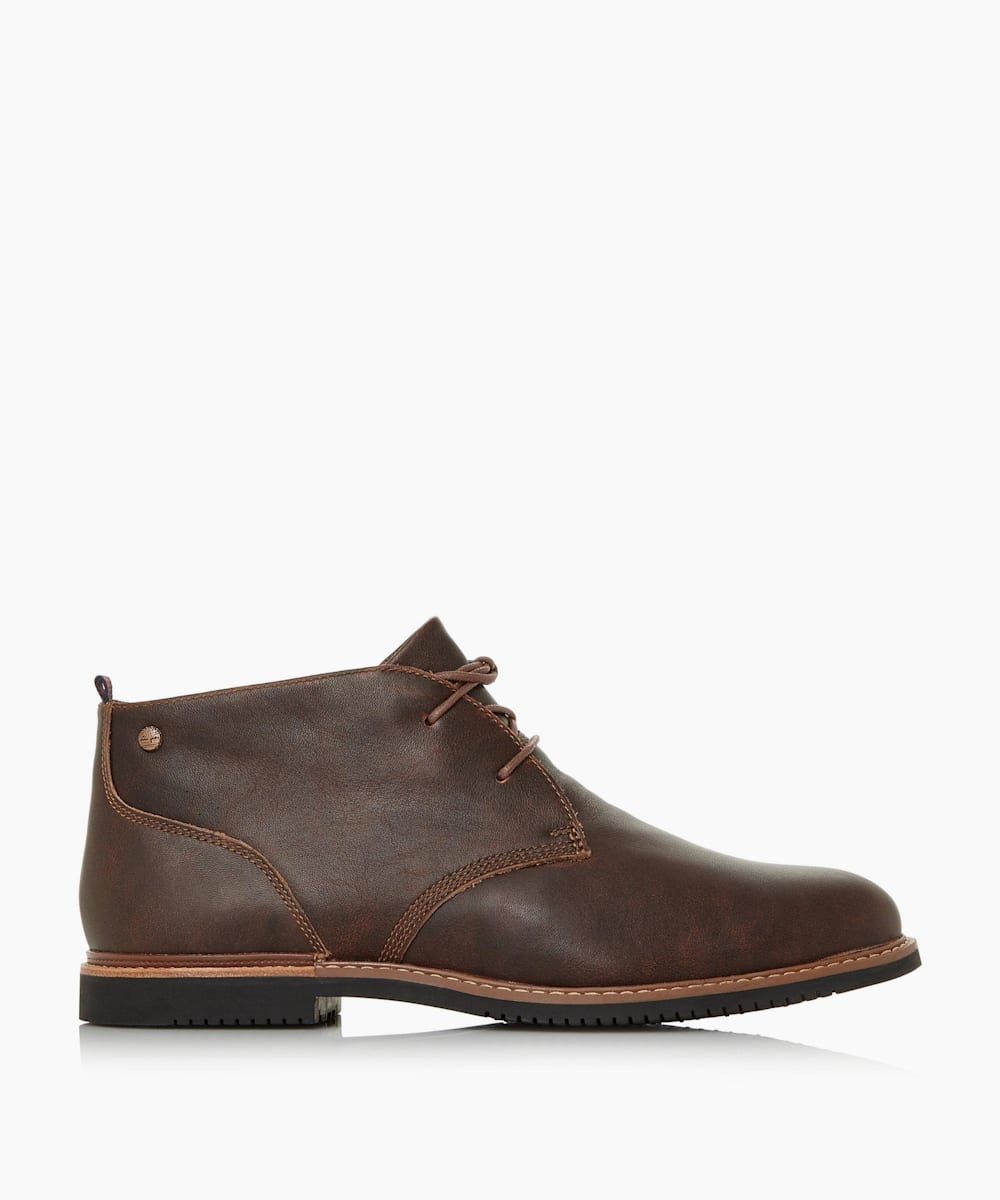 Lace-Up Chukka Boots - brown | Dune London