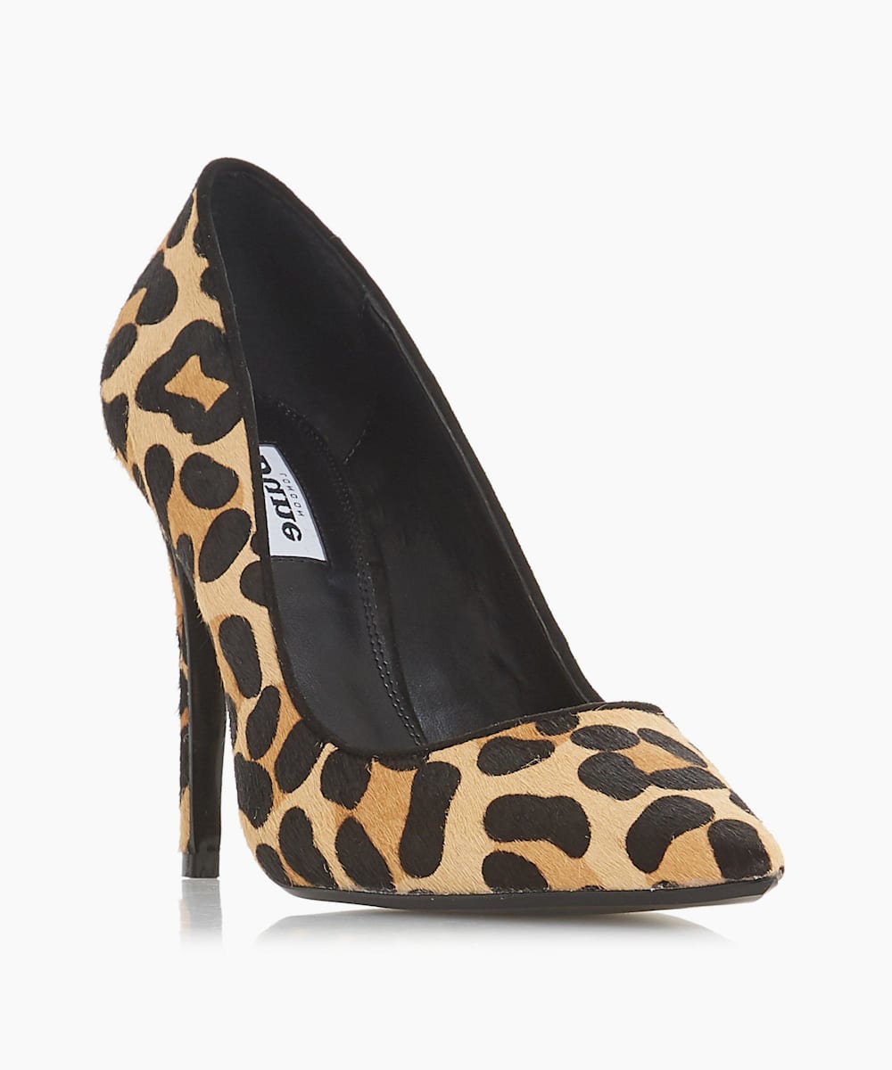 dune leopard print sandals