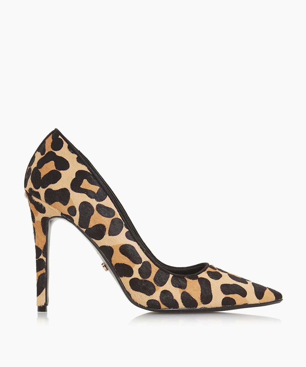 dune leopard print sandals