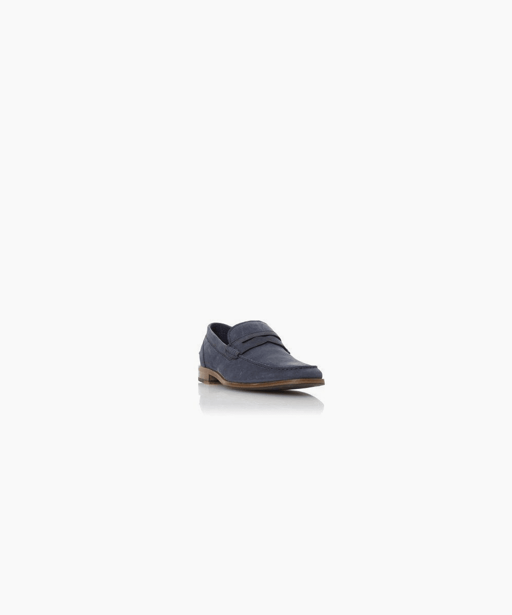 dune navy loafers