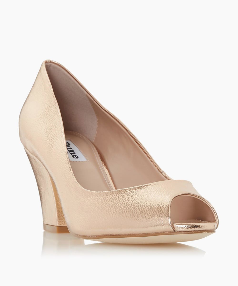 dune rose gold heels