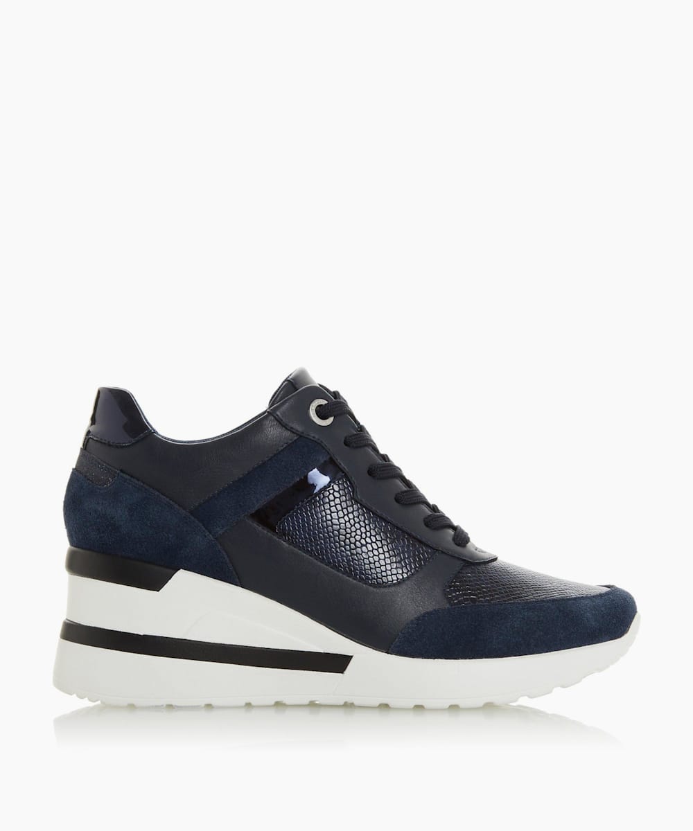 navy wedge trainers womens