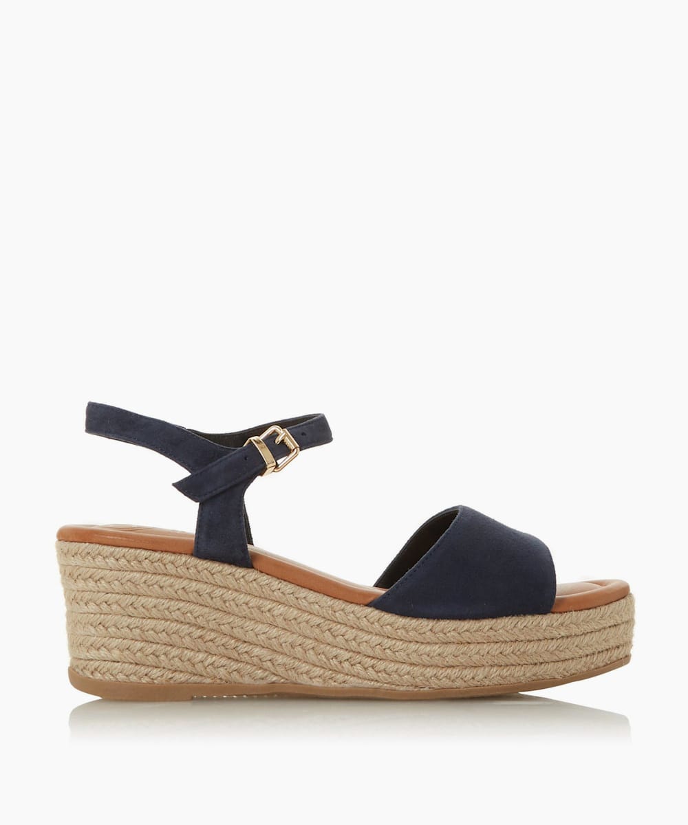 dune navy wedges