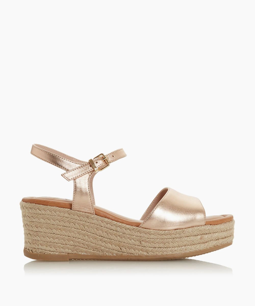 rose gold wedge sandals