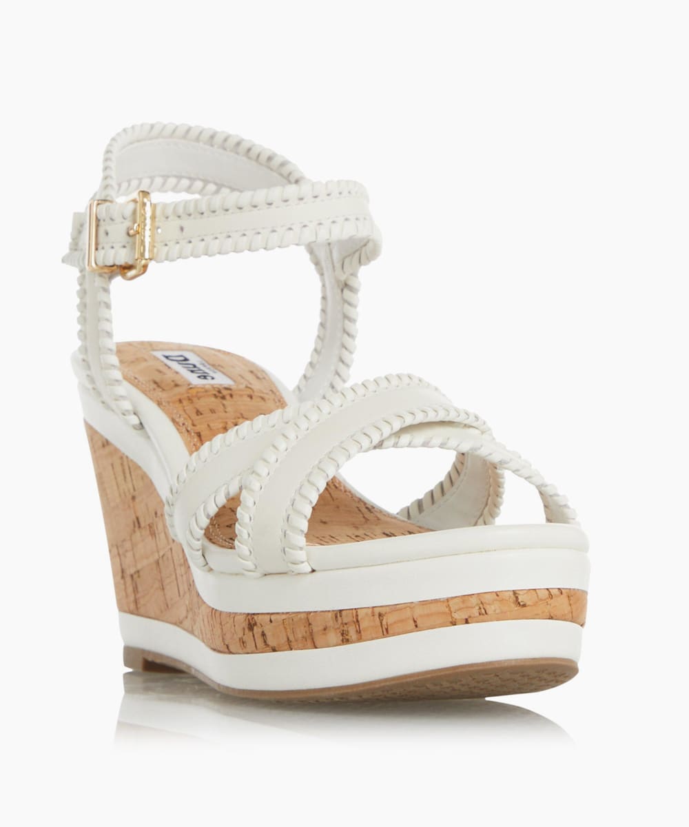 dune white wedge sandals