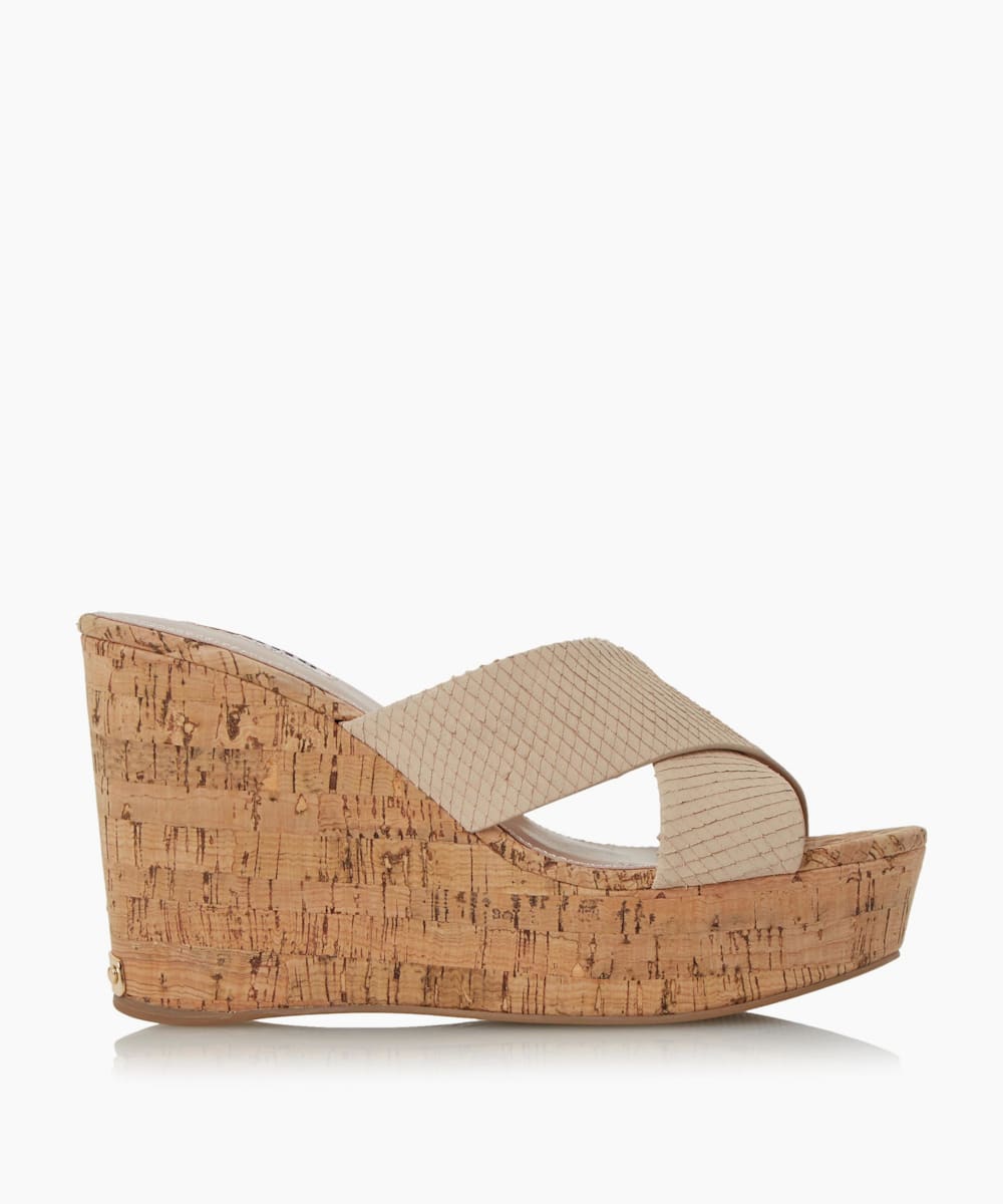 nude wedge mule