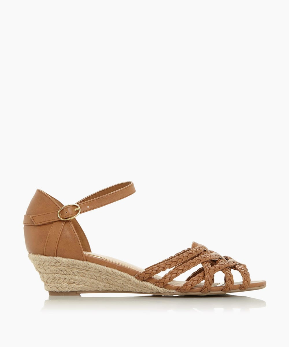 tan low wedge sandals