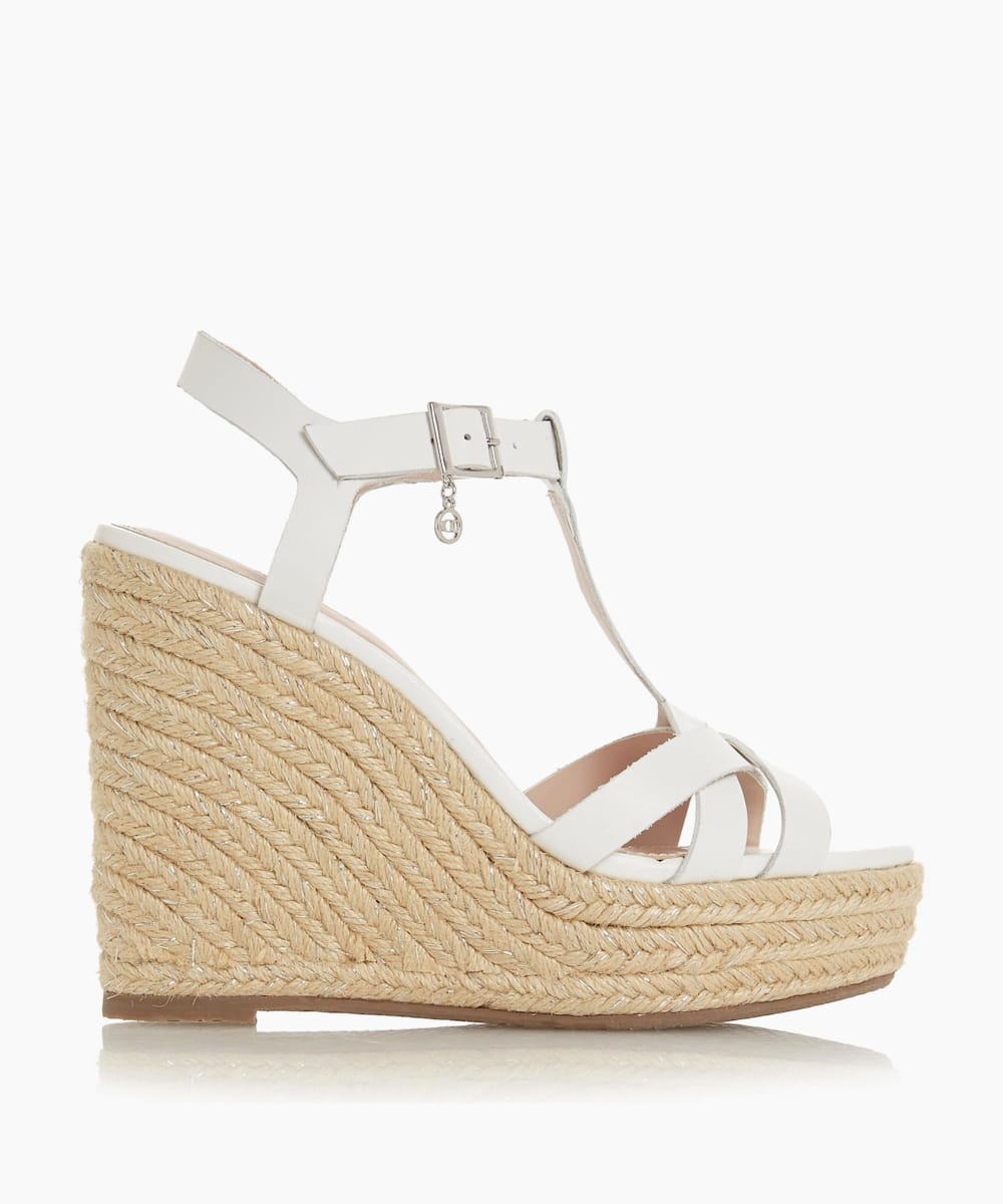 dune white wedge sandals