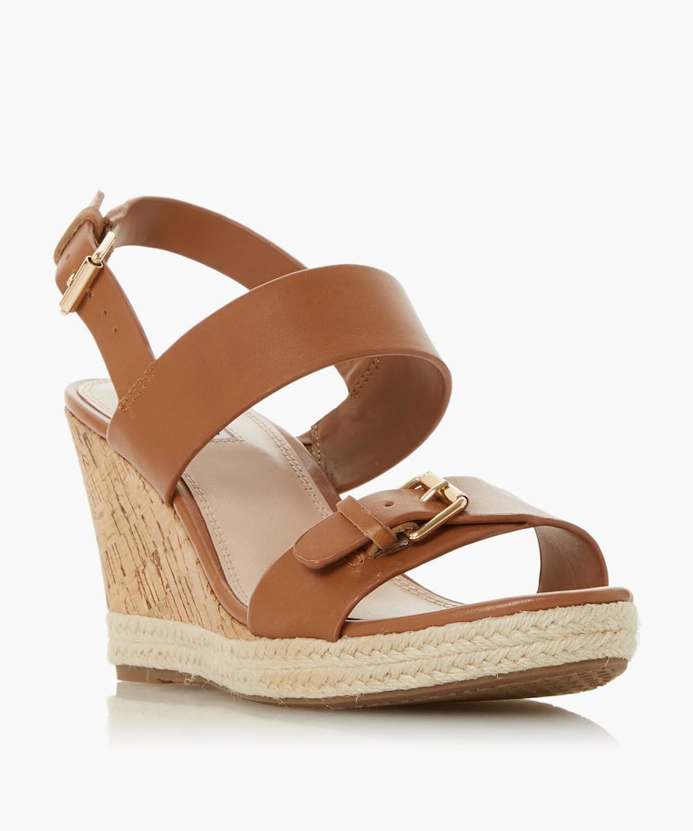 dune tan wedge sandals