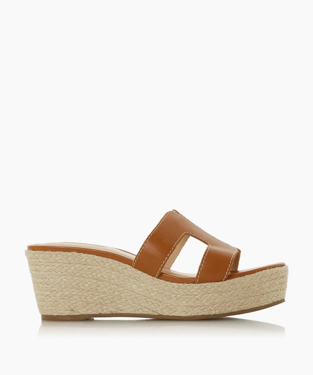 dune tan wedge sandals