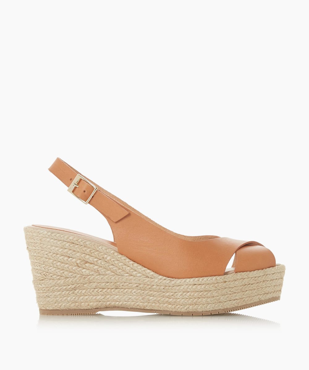 dune tan wedge sandals