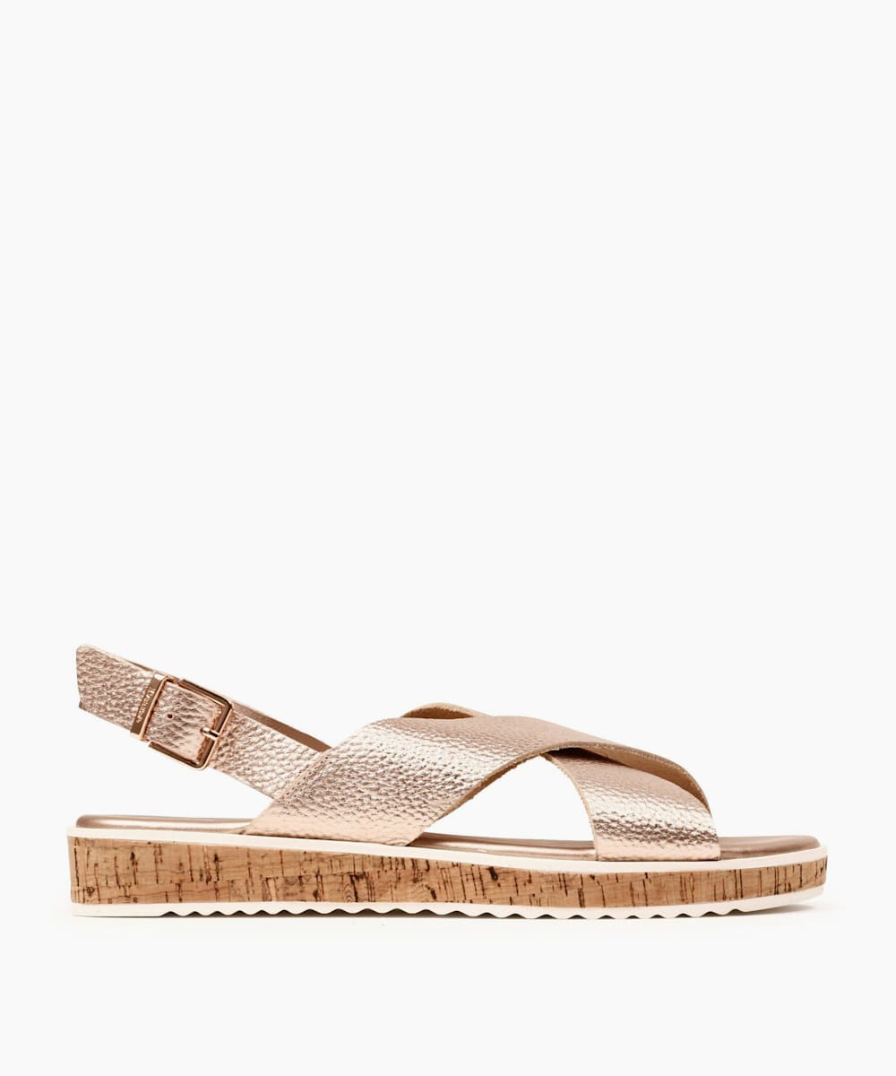 LORDE XX - Cross-Strap Flat Sandals 