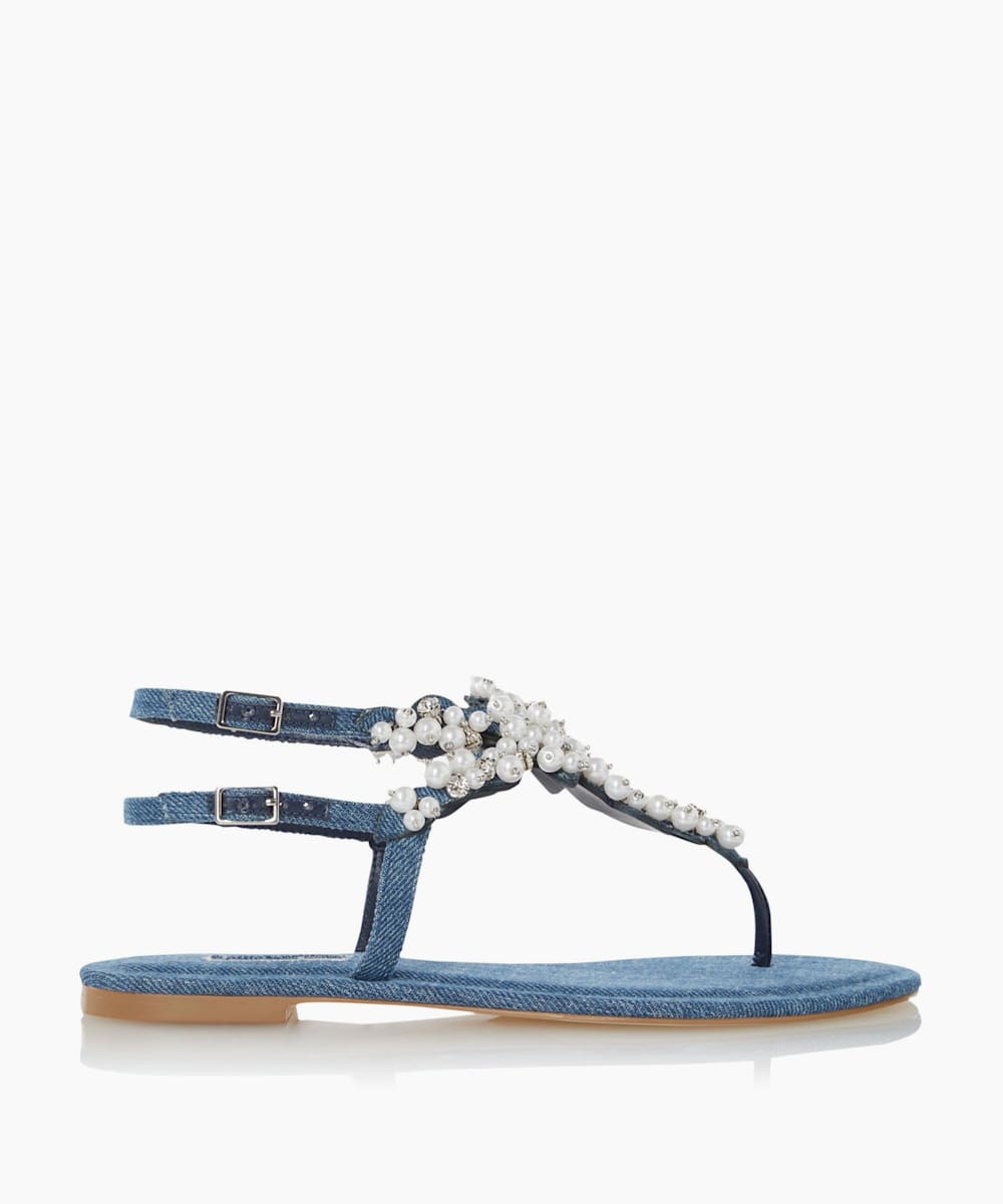embellished toe post sandals