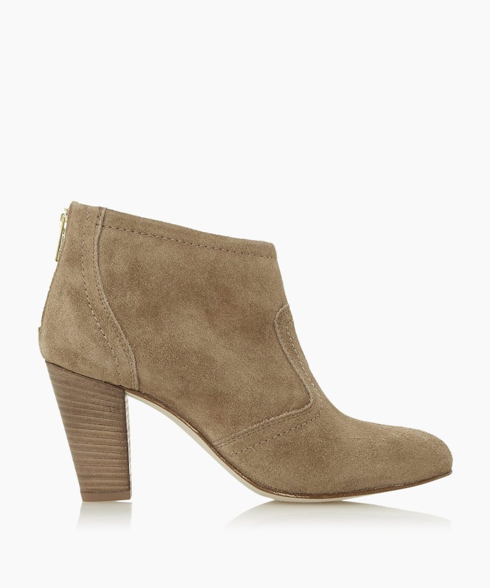 Penneys Western Stacked Heeled Boots Taupe Dune London