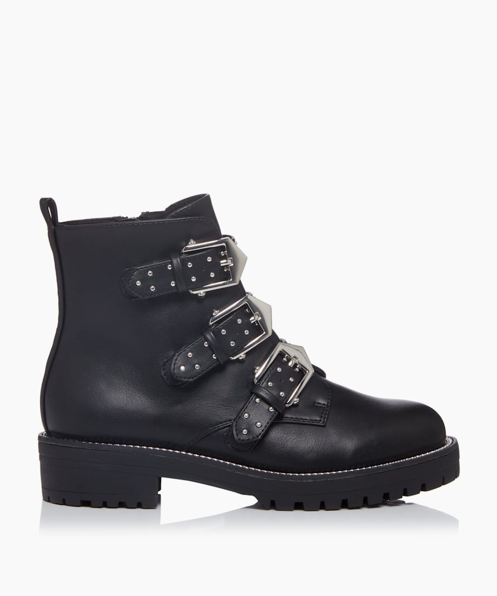 POWWELL - Buckle Stud Biker Boots 