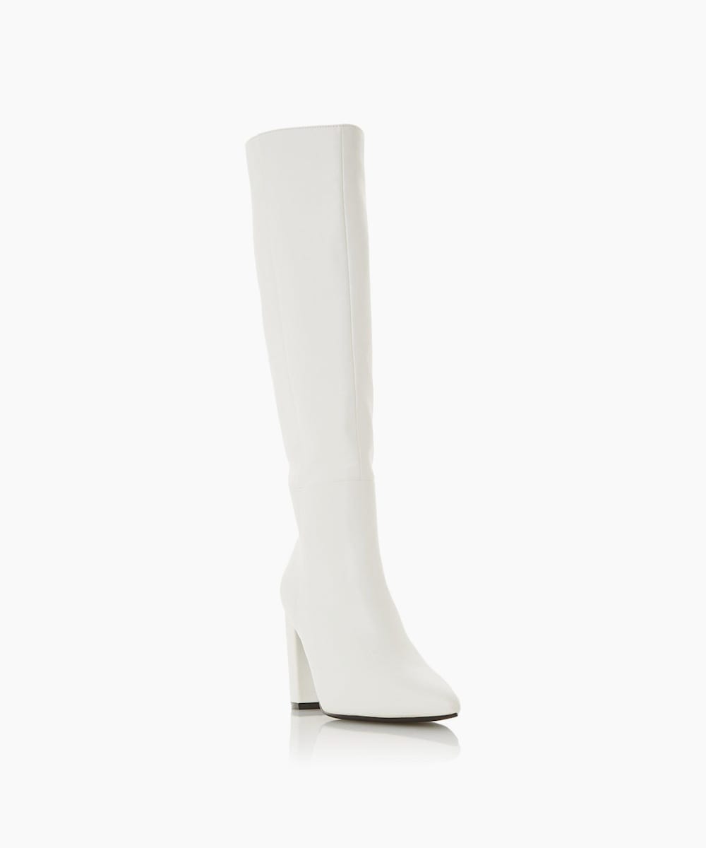 cheap white knee high boots