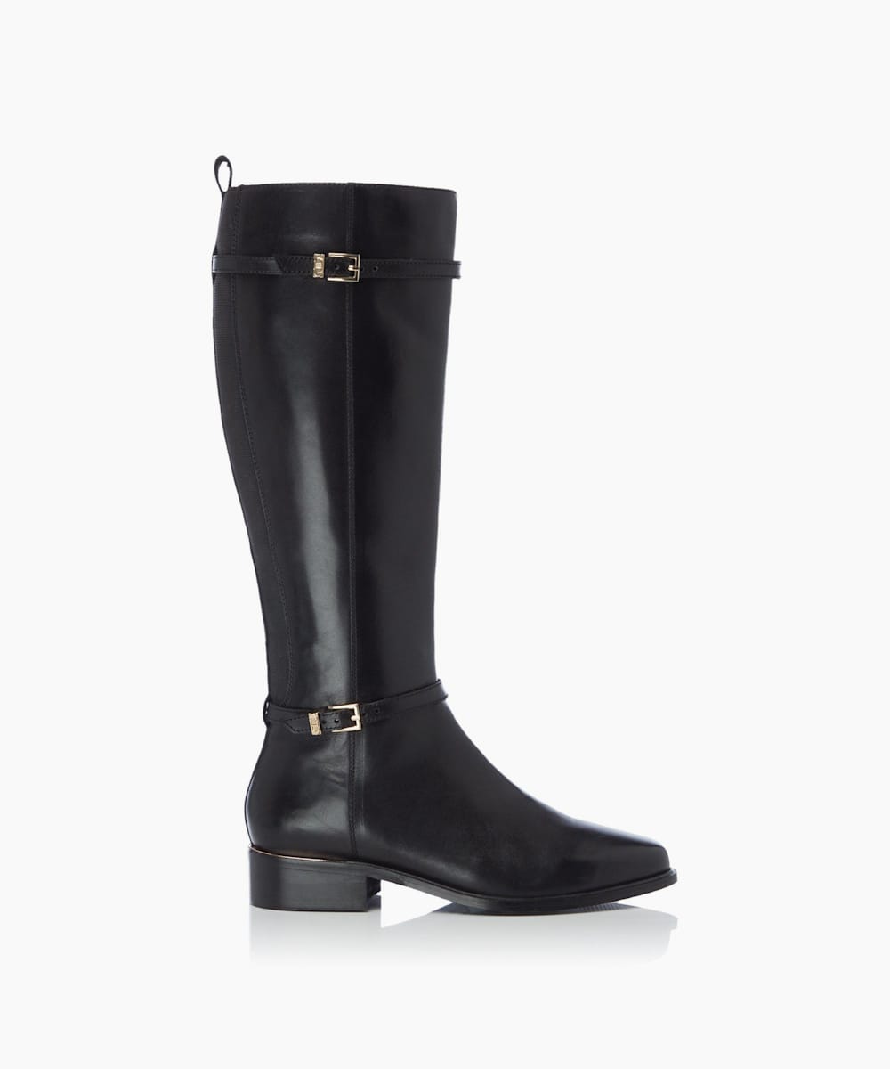 womens flat black boots uk