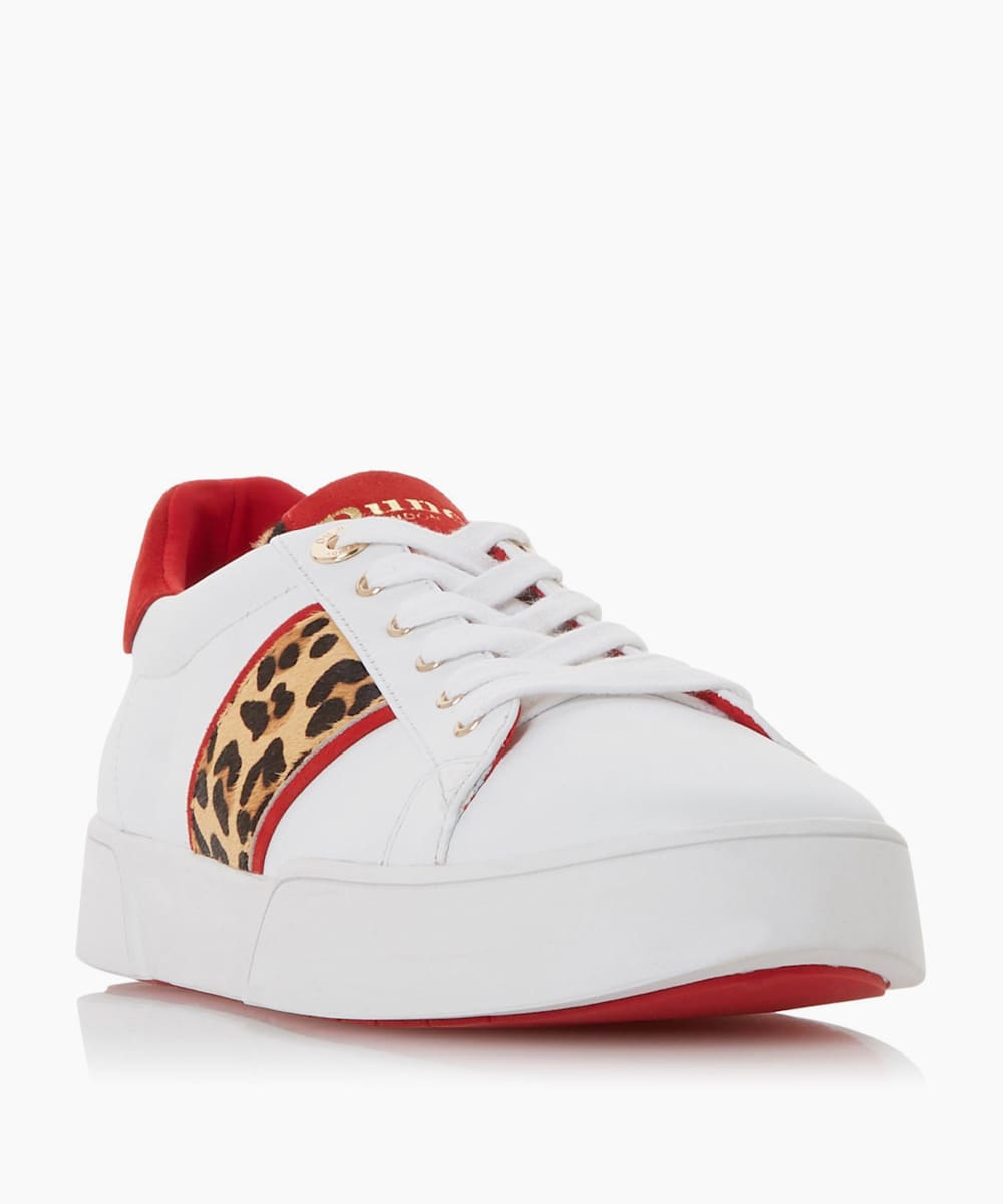 dune elsie leopard trainers